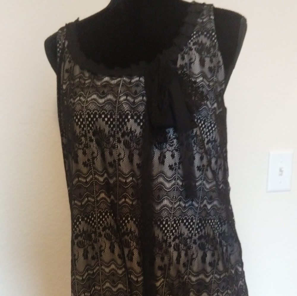 Cabi gorgeous lace overlay shirt, medium
